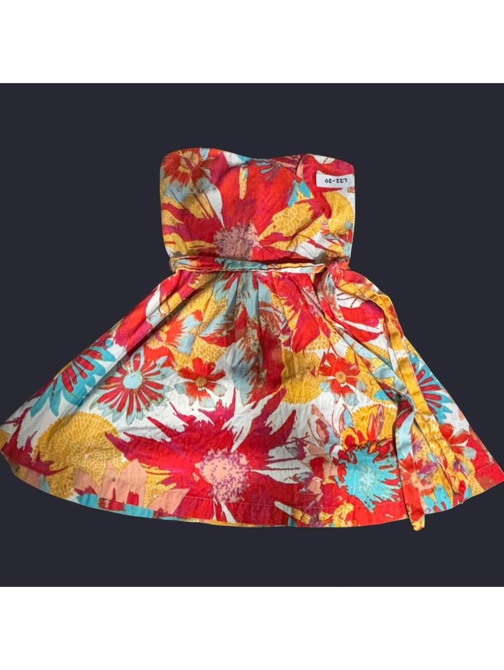 Bee Y2K Tropical Floral Strapless Mini Dress Petite